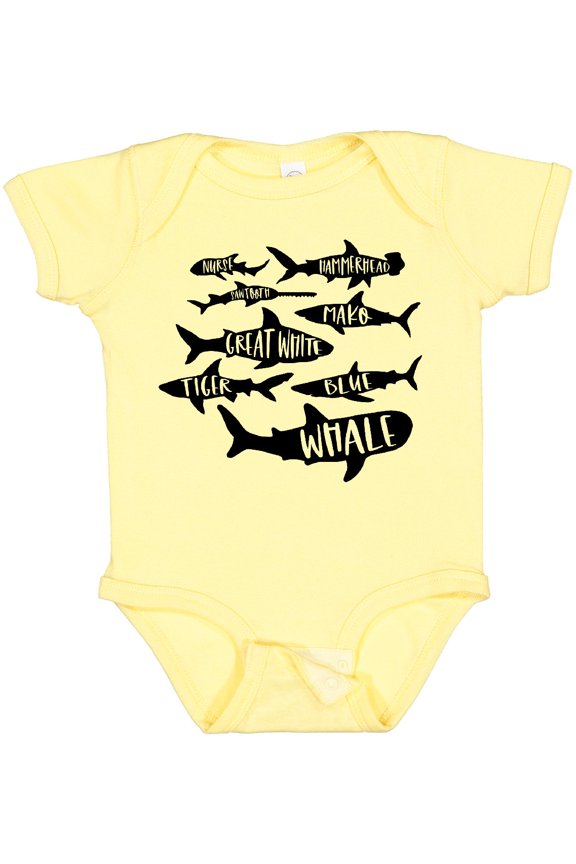 Types of Sharks Boys or Girls Baby Bodysuit