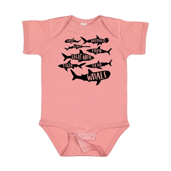 Inktastic Types of Sharks Boys or Girls Baby Bodysuit
