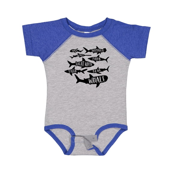 Inktastic Types of Sharks Boys or Girls Baby Bodysuit