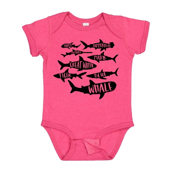 Inktastic Types of Sharks Boys or Girls Baby Bodysuit