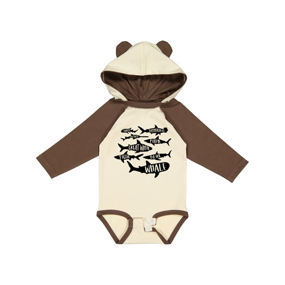 Inktastic Types of Sharks Boys or Girls Long Sleeve Baby Bodysuit