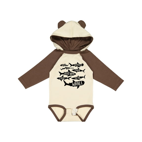 Inktastic Types of Sharks Boys or Girls Long Sleeve Baby Bodysuit