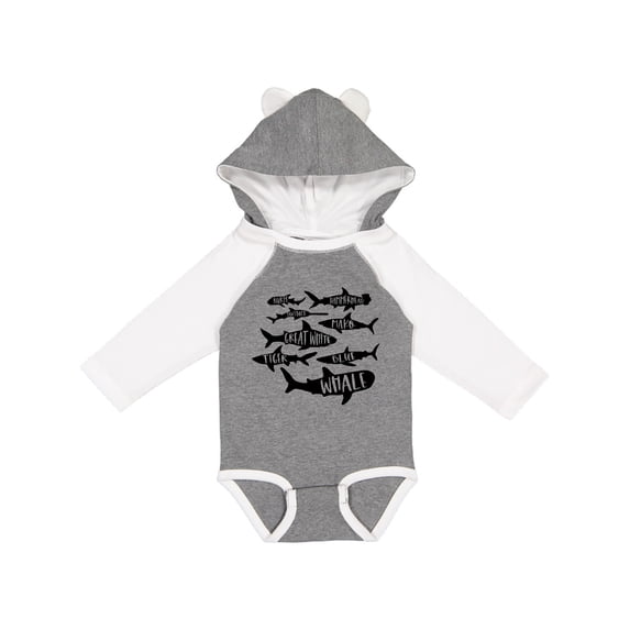 Inktastic Types of Sharks Boys or Girls Long Sleeve Baby Bodysuit