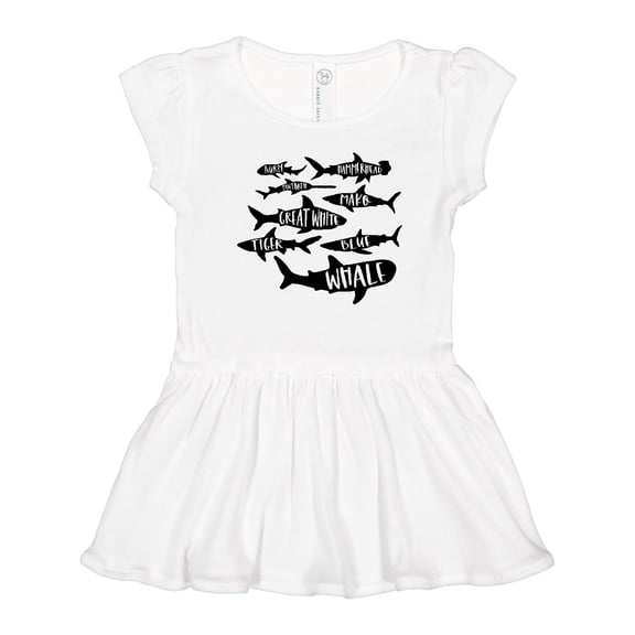 Inktastic Types of Sharks Girls Toddler Dress