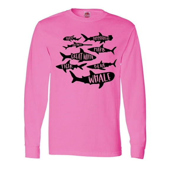 Inktastic Types of Sharks Long Sleeve T-Shirt