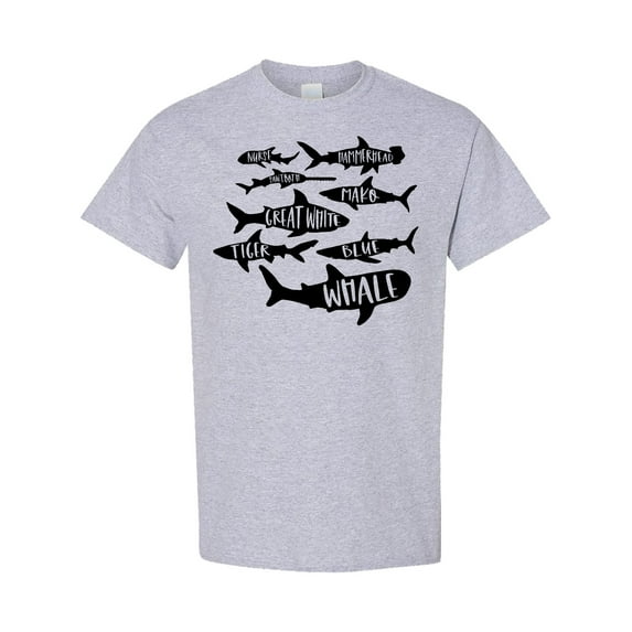 Inktastic Types of Sharks T-Shirt
