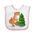 thumbnail image 1 of Inktastic Tyrannosaurus Rex Decorating Christmas Tree Boys or Girls Baby Bib, 1 of 4
