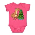 thumbnail image 1 of Inktastic Tyrannosaurus Rex Decorating Christmas Tree Boys or Girls Baby Bodysuit, 1 of 5