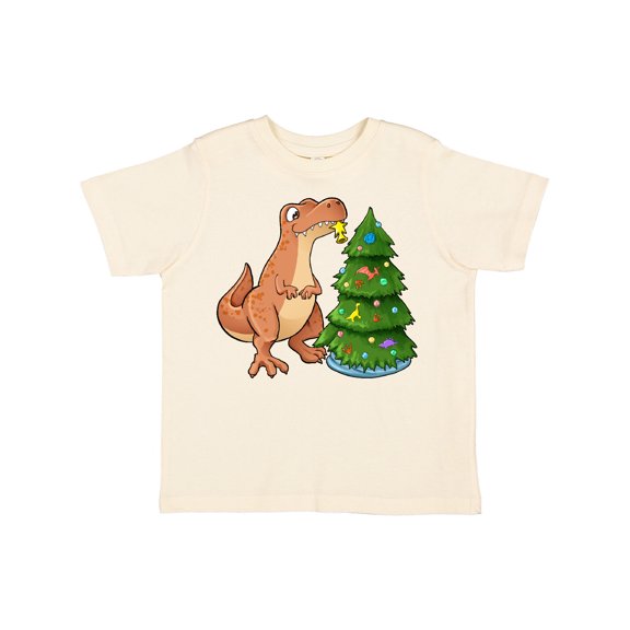 Inktastic Tyrannosaurus Rex Decorating Christmas Tree Boys or Girls Toddler T-Shirt