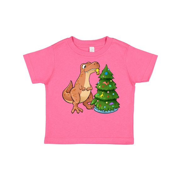 Inktastic Tyrannosaurus Rex Decorating Christmas Tree Boys or Girls Toddler T-Shirt