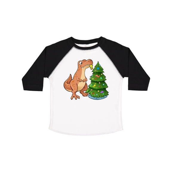 Inktastic Tyrannosaurus Rex Decorating Christmas Tree Boys or Girls Toddler T-Shirt