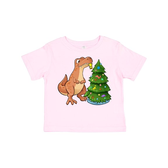 Inktastic Tyrannosaurus Rex Decorating Christmas Tree Boys or Girls Toddler T-Shirt