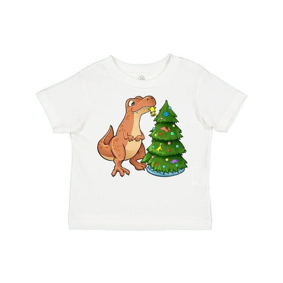Inktastic Tyrannosaurus Rex Decorating Christmas Tree Boys or Girls Toddler T-Shirt