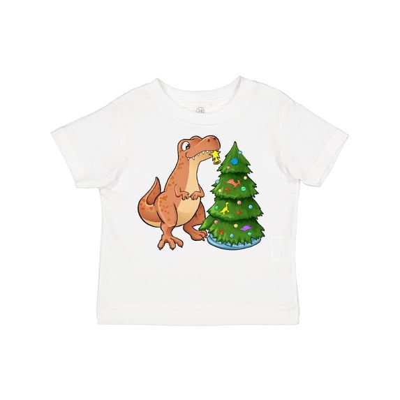Inktastic Tyrannosaurus Rex Decorating Christmas Tree Boys or Girls Toddler T-Shirt