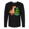 thumbnail image 1 of Inktastic Tyrannosaurus Rex Decorating Christmas Tree Long Sleeve T-Shirt, 1 of 5