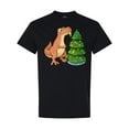thumbnail image 1 of Inktastic Tyrannosaurus Rex Decorating Christmas Tree T-Shirt, 1 of 5