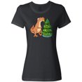 thumbnail image 1 of Inktastic Tyrannosaurus Rex Decorating Christmas Tree Women's T-Shirt, 1 of 5