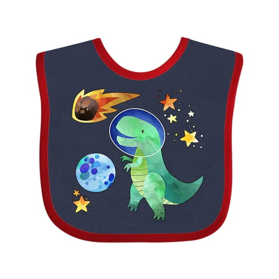 Inktastic Tyrannosaurus Rex Vs. Meteor Fun Space Dinosaur Boys or Girls Baby Bib
