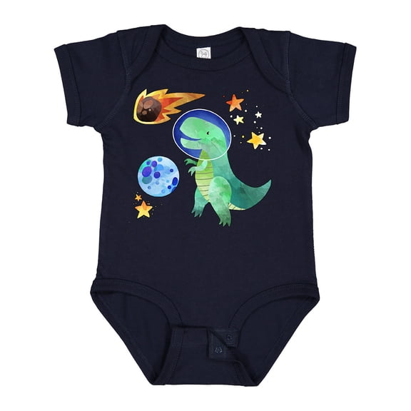 Inktastic Tyrannosaurus Rex Vs. Meteor Fun Space Dinosaur Boys or Girls Baby Bodysuit