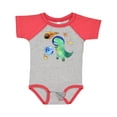 thumbnail image 1 of Inktastic Tyrannosaurus Rex Vs. Meteor Fun Space Dinosaur Boys or Girls Baby Bodysuit, 1 of 5