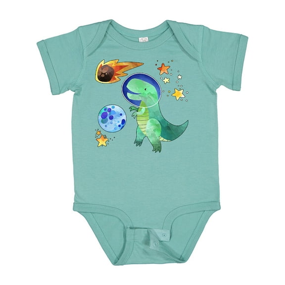 Inktastic Tyrannosaurus Rex Vs. Meteor Fun Space Dinosaur Boys or Girls Baby Bodysuit
