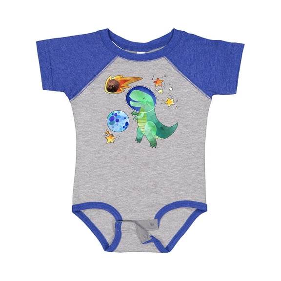 Inktastic Tyrannosaurus Rex Vs. Meteor Fun Space Dinosaur Boys or Girls Baby Bodysuit