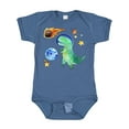 thumbnail image 1 of Inktastic Tyrannosaurus Rex Vs. Meteor Fun Space Dinosaur Boys or Girls Baby Bodysuit, 1 of 5