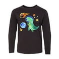 thumbnail image 1 of Inktastic Tyrannosaurus Rex Vs. Meteor Fun Space Dinosaur Long Sleeve Youth T-Shirt, 1 of 5