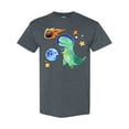 thumbnail image 1 of Inktastic Tyrannosaurus Rex Vs. Meteor Fun Space Dinosaur T-Shirt, 1 of 5