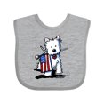 thumbnail image 1 of Inktastic US Flag Westie Boys or Girls Baby Bib, 1 of 4