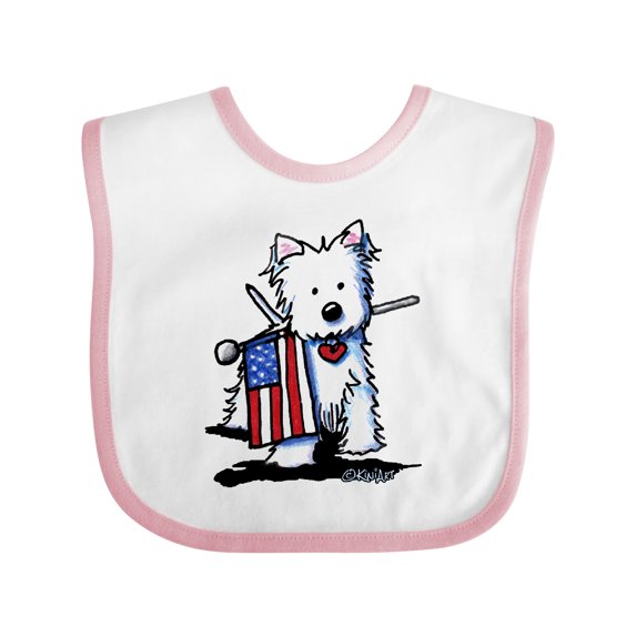 Inktastic US Flag Westie Boys or Girls Baby Bib