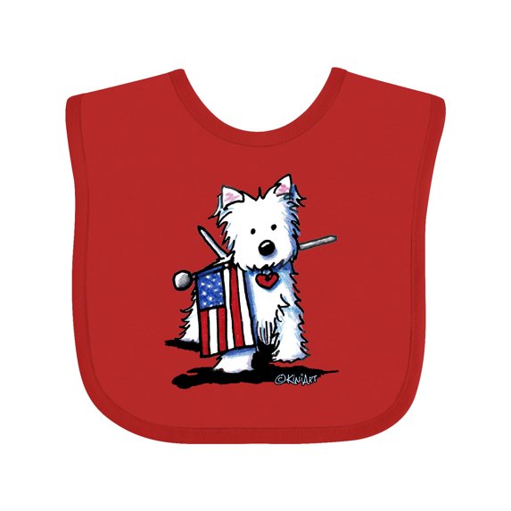 Inktastic US Flag Westie Boys or Girls Baby Bib