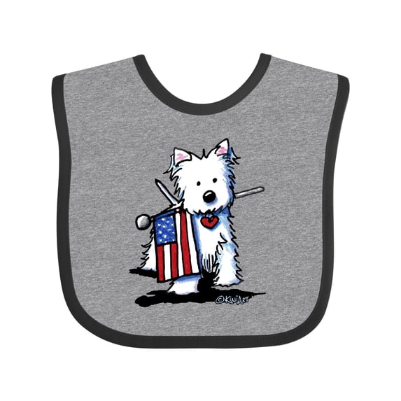Inktastic US Flag Westie Boys or Girls Baby Bib