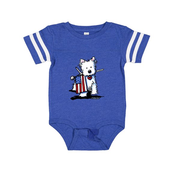 Inktastic US Flag Westie Boys or Girls Baby Bodysuit