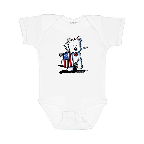 Inktastic US Flag Westie Boys or Girls Baby Bodysuit