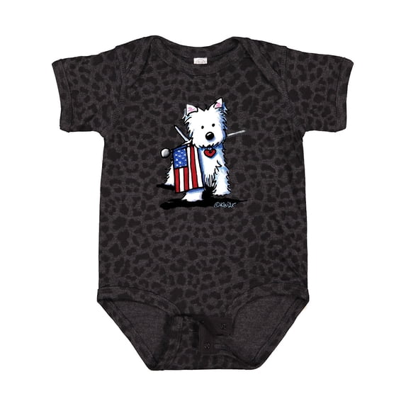 Inktastic US Flag Westie Boys or Girls Baby Bodysuit