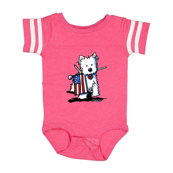 Inktastic US Flag Westie Boys or Girls Baby Bodysuit