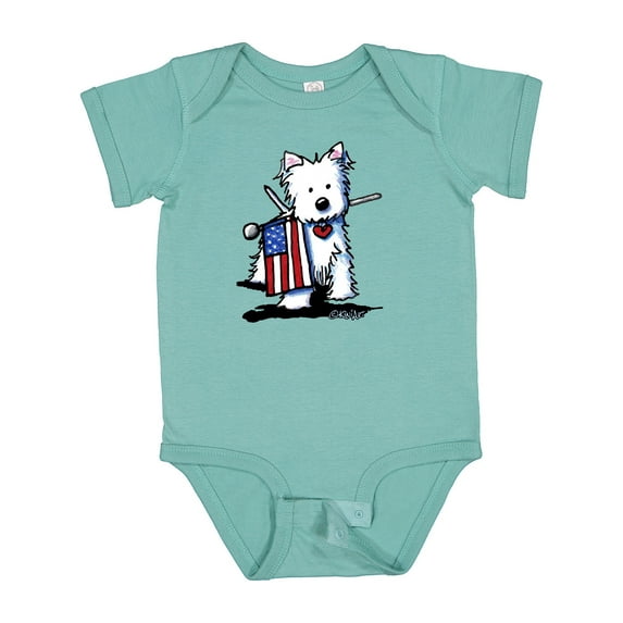 Inktastic US Flag Westie Boys or Girls Baby Bodysuit