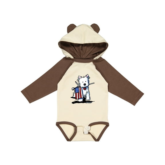 Inktastic US Flag Westie Boys or Girls Long Sleeve Baby Bodysuit