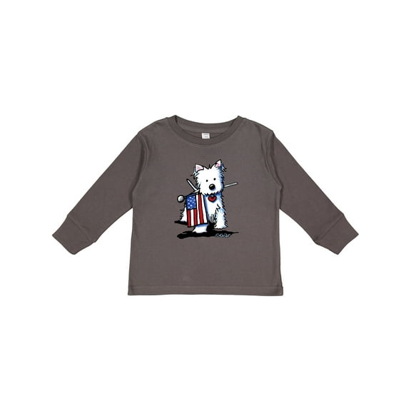 Inktastic US Flag Westie Boys or Girls Long Sleeve Toddler T-Shirt
