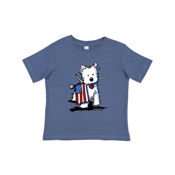 Inktastic US Flag Westie Boys or Girls Toddler T-Shirt