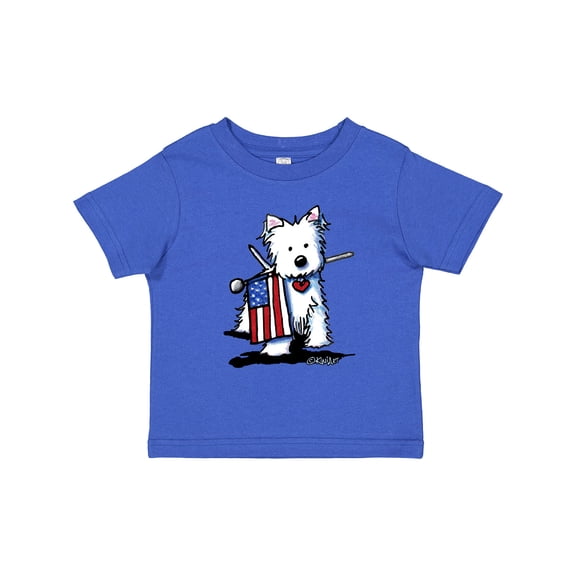Inktastic US Flag Westie Boys or Girls Toddler T-Shirt