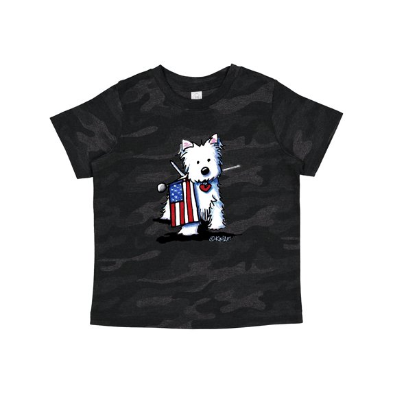 Inktastic US Flag Westie Boys or Girls Toddler T-Shirt