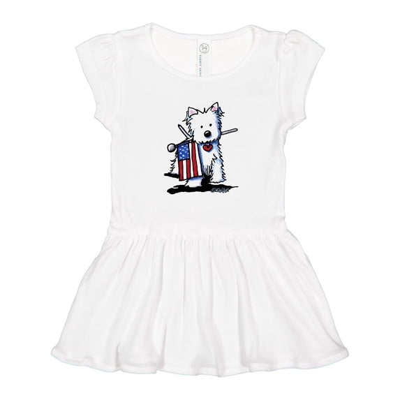 Inktastic US Flag Westie Girls Toddler Dress