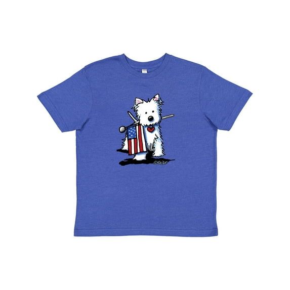 Inktastic US Flag Westie Youth T-Shirt