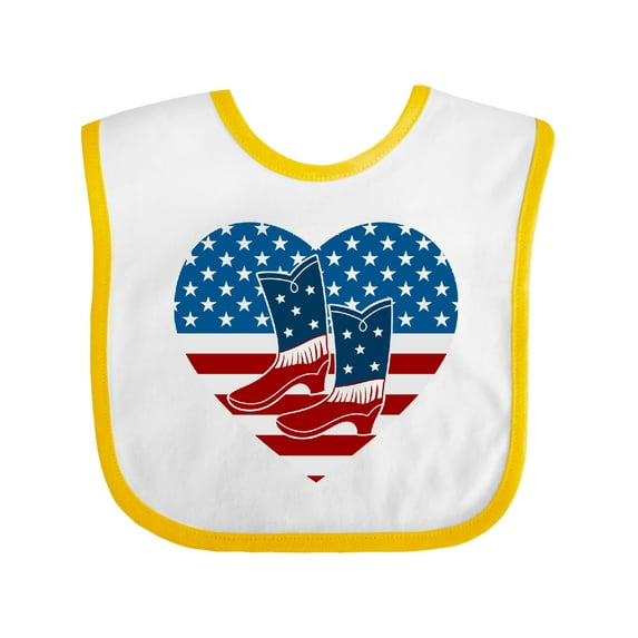 Inktastic USA Cowboy Boots Patriotic Boys or Girls Baby Bib