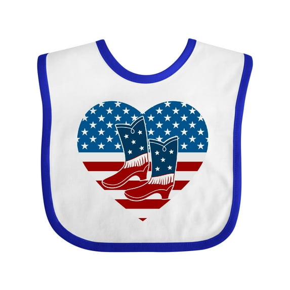 Inktastic USA Cowboy Boots Patriotic Boys or Girls Baby Bib