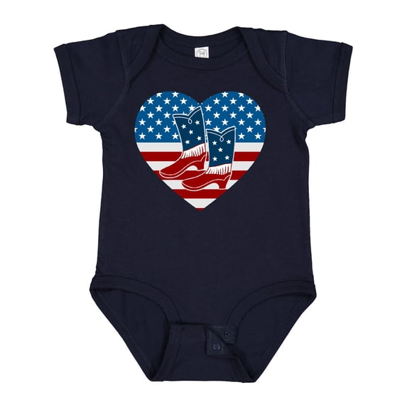 Inktastic USA Cowboy Boots Patriotic Boys or Girls Baby Bodysuit