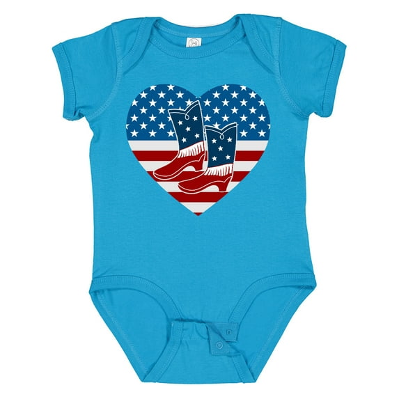 Inktastic USA Cowboy Boots Patriotic Boys or Girls Baby Bodysuit