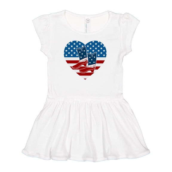 Inktastic USA Cowboy Boots Patriotic Girls Baby Dress